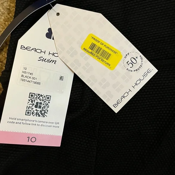 Beach House Pique Solid Black Olivia Princess Seam Swim Skort size 10 - Picture 10 of 12